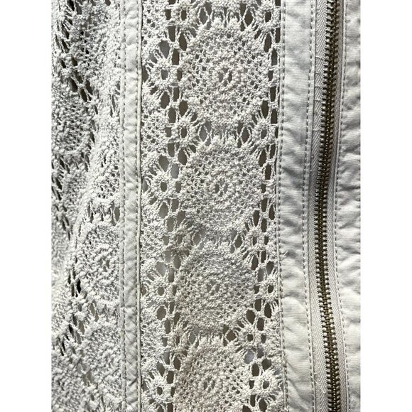 Women's Chico's Size 0, 4, Small Tan Jacket. Lightweight, Crochet. - Picture 4 of 7